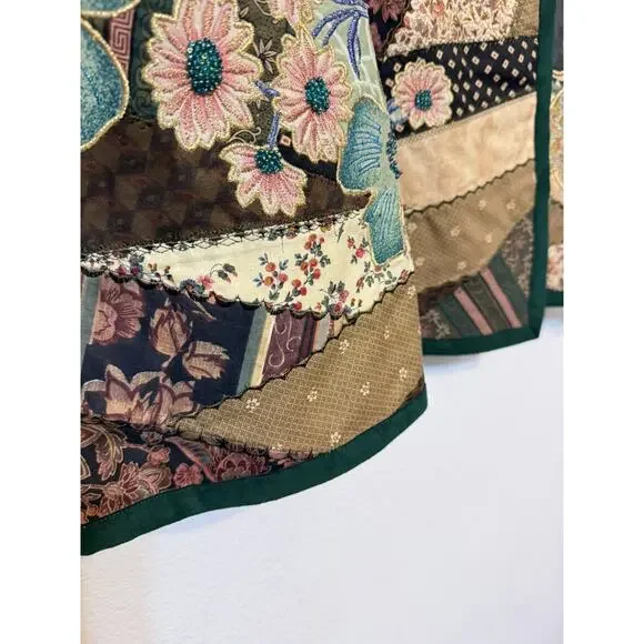 FESTIVAL Patchwork Quilt Large Jacket Upcycled Handmade Kimono Artsy New - Read - Picture 12 of 16
